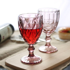 Embossed Stained glass Wine Glass Thickened Tall Wine Glass
